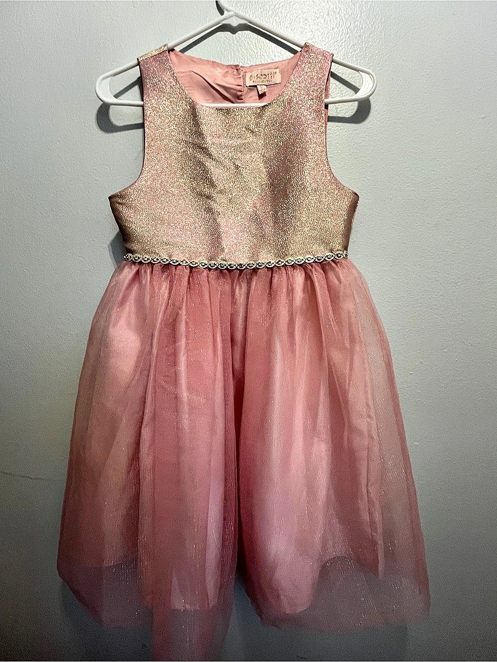 Biscotti Girls Size 12 Pink & Gold Formal Dress Like New